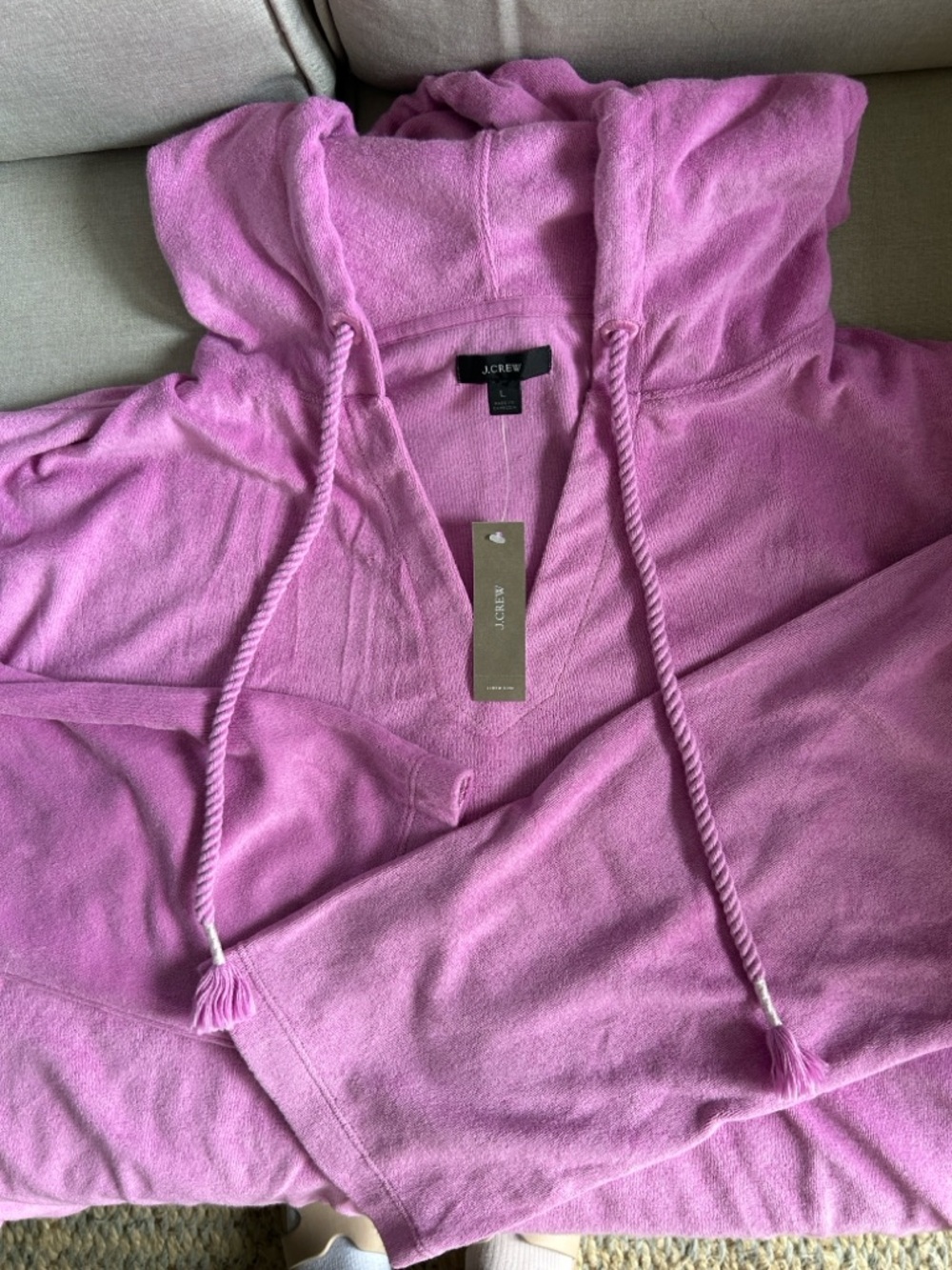 J. Crew Bubblegum Pink Hooded Pullover